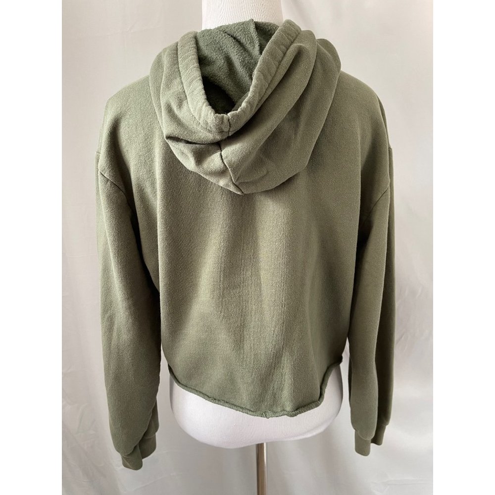MTV Olive Green Mtv Music Television Long Sleeve Crop Hoodie - Picture 5 of 11